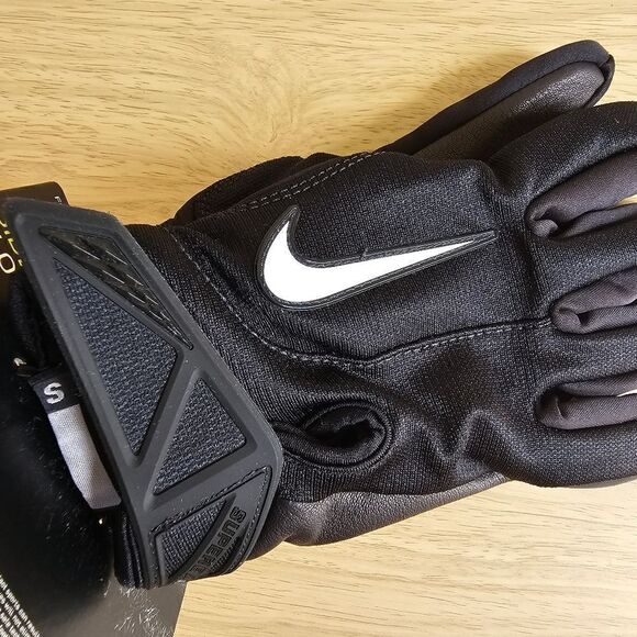Nike Sideline Football Gloves Superbad Unisex Small S Black White Sheep Leather - Picture 5 of 10